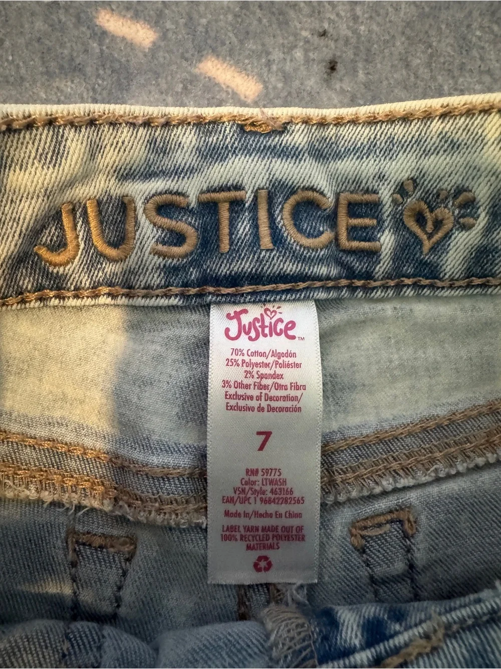 Light Wash Cargo Flare Jeans - Girls
